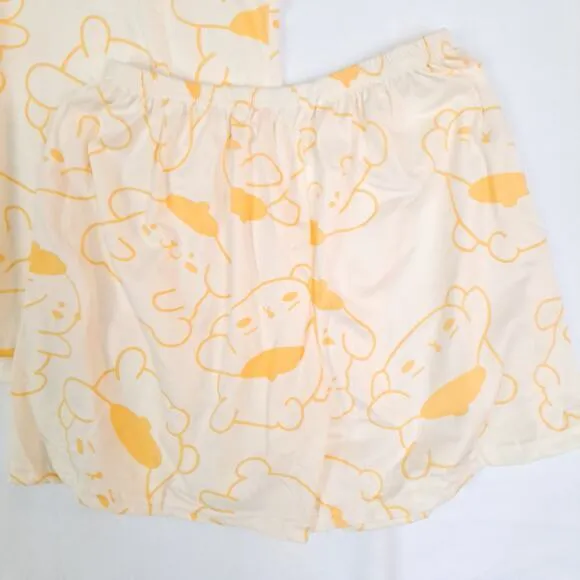 Pompompurin Pajamas Women's XL Anime Cotton Set Short Sleeve‎ Loose Sleepwear