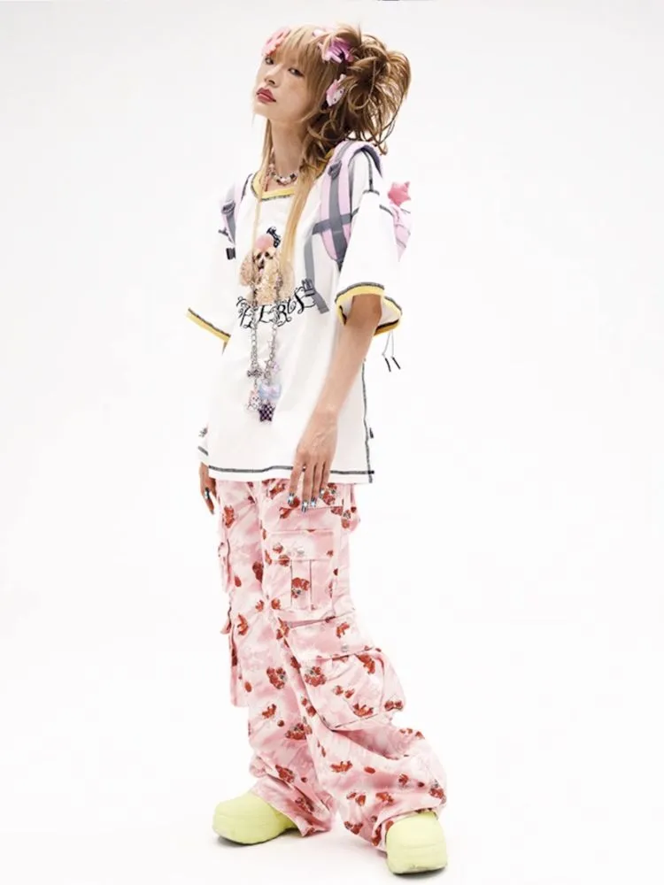 Poodle print loose fit t-shirt【s0000008222】