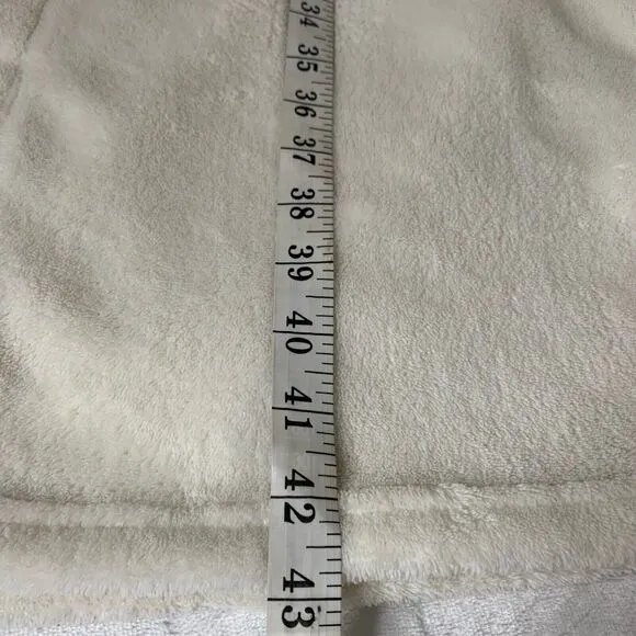 Pottery Barn Robe Womens Medium Ecru Sherpa Hooded Robe Plush Luxury