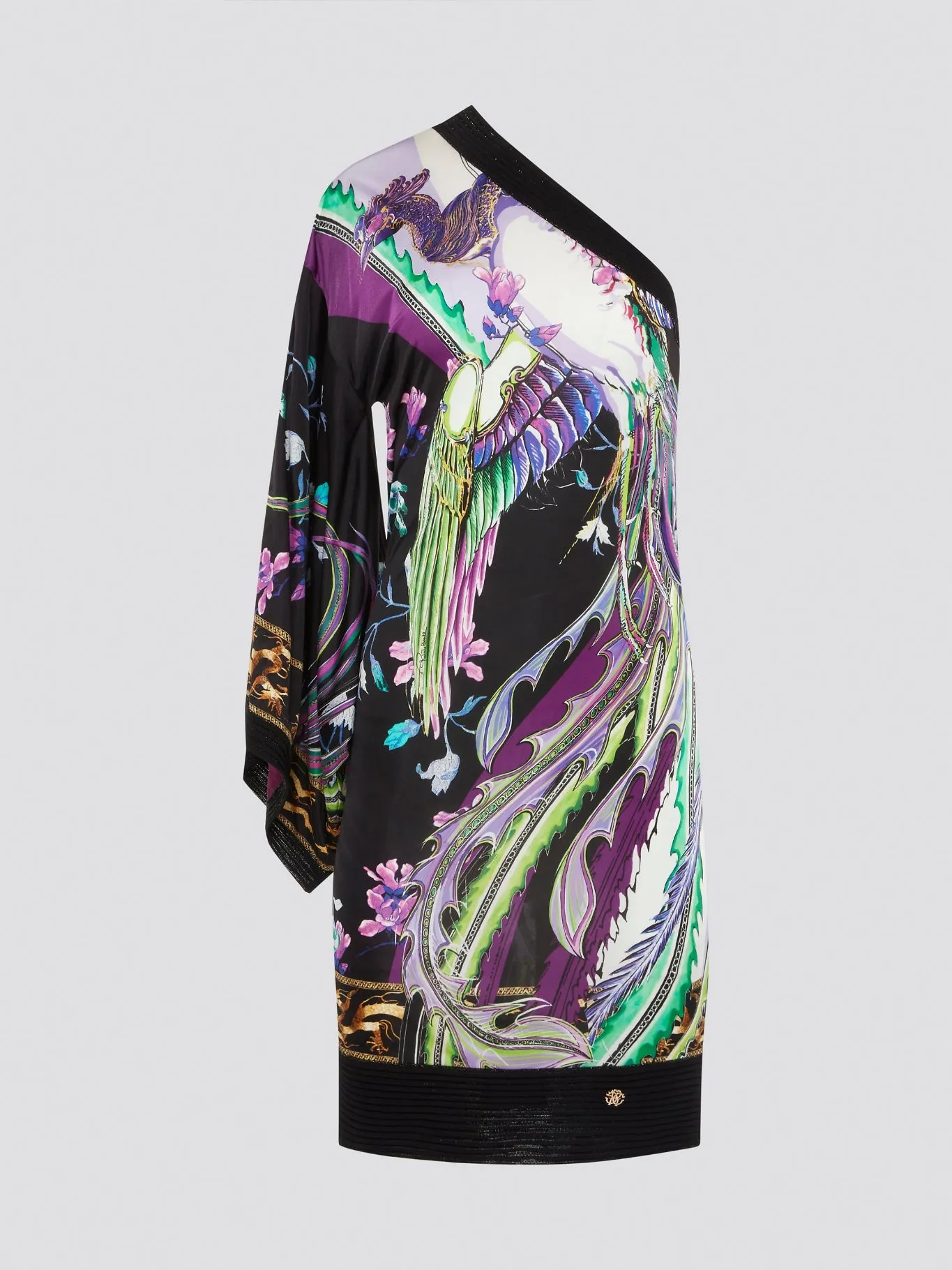 Printed Asymmetrical Mini Dress