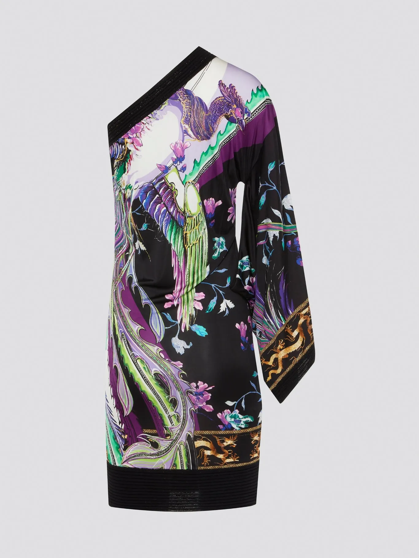 Printed Asymmetrical Mini Dress