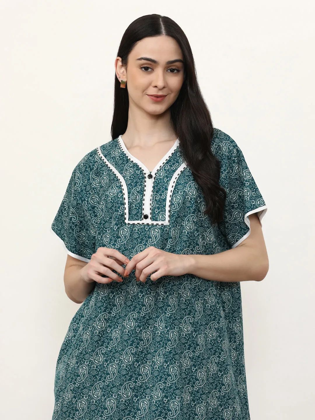 Printed Pure Cotton Maxi Nightdress