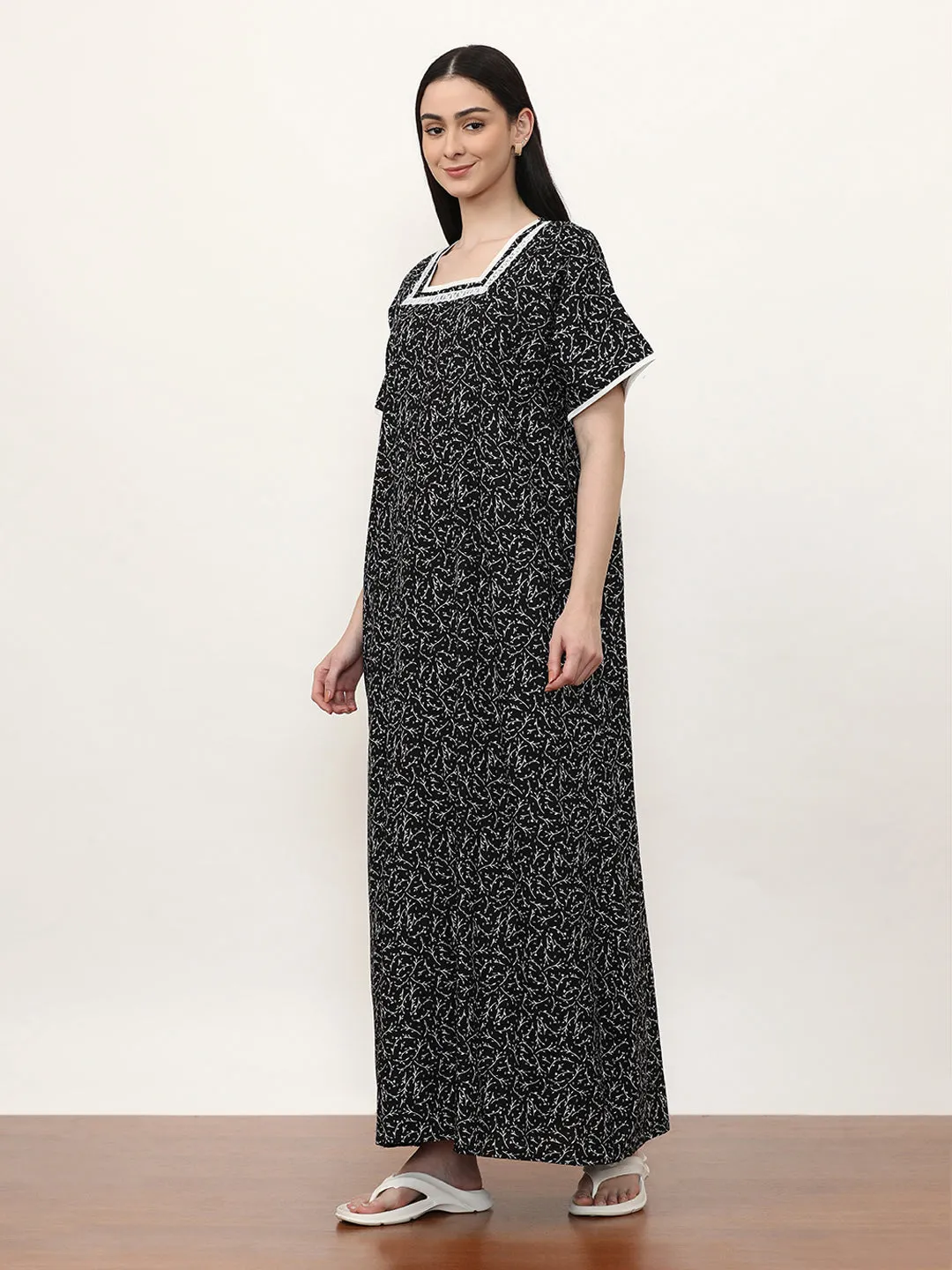 Printed Pure Cotton Maxi Nightdress