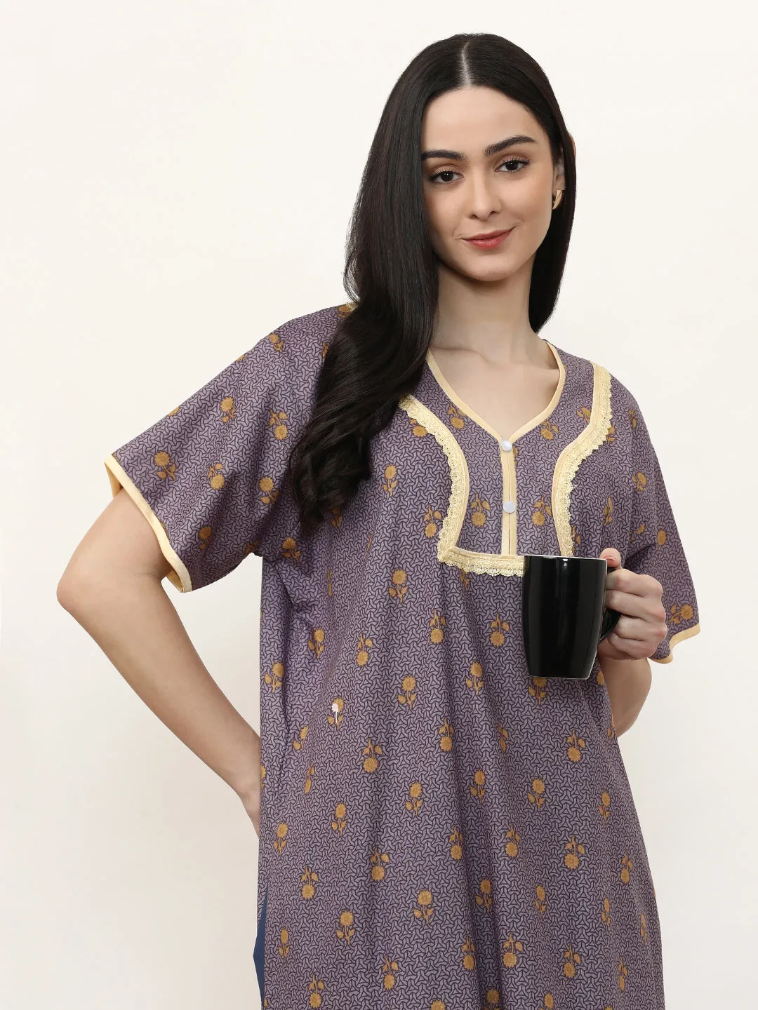 Printed Pure Cotton Maxi Nightdress