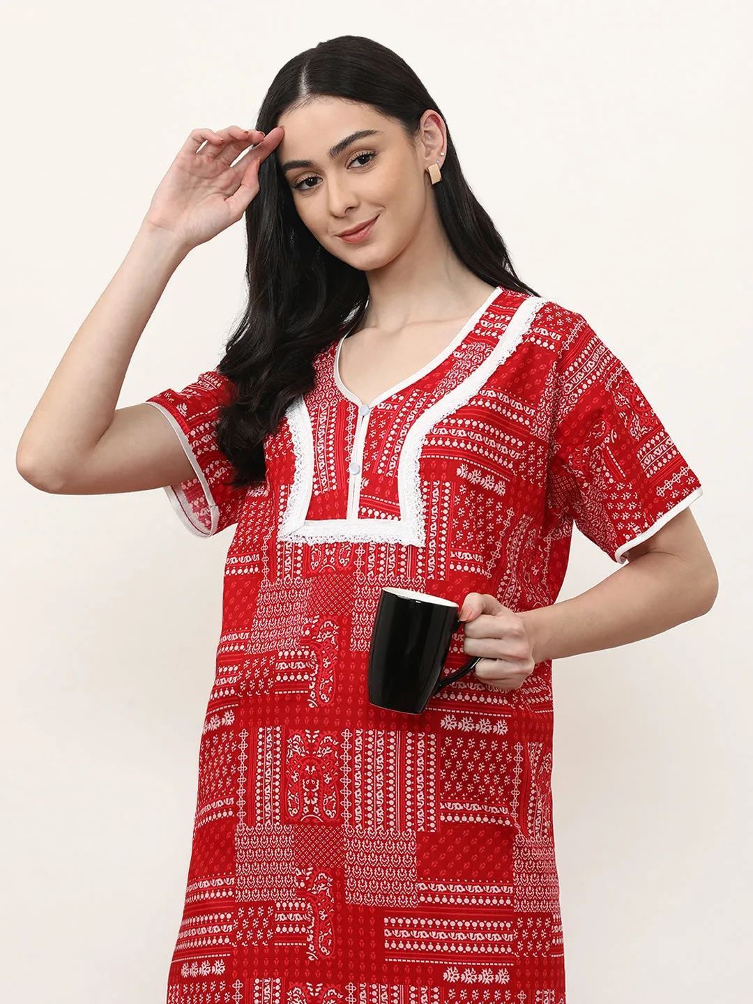 Printed Pure Cotton Maxi Nightdress