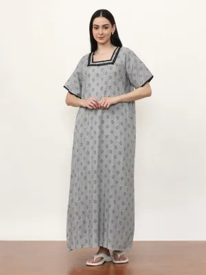 Printed Pure Cotton Maxi Nightdress
