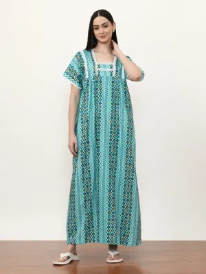 Printed Pure Cotton Maxi Nightdress