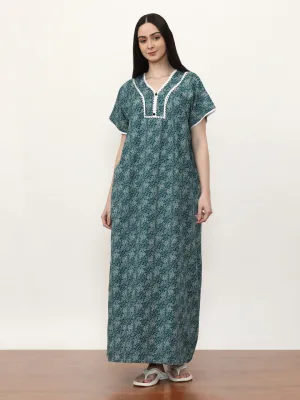 Printed Pure Cotton Maxi Nightdress