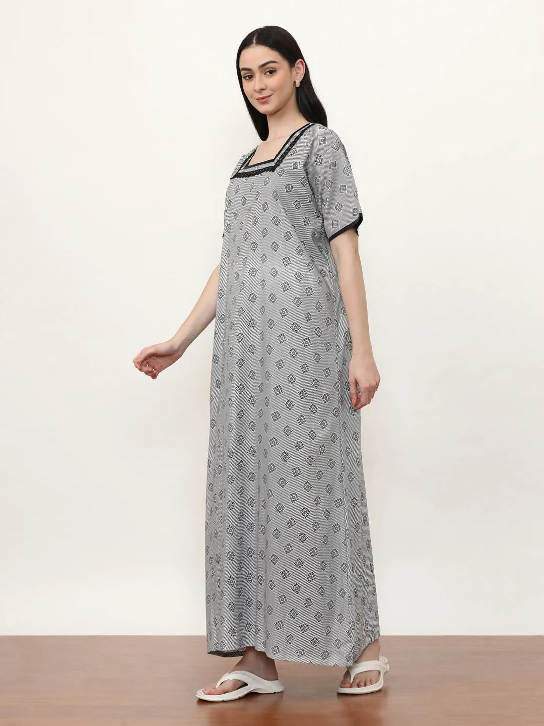 Printed Pure Cotton Maxi Nightdress