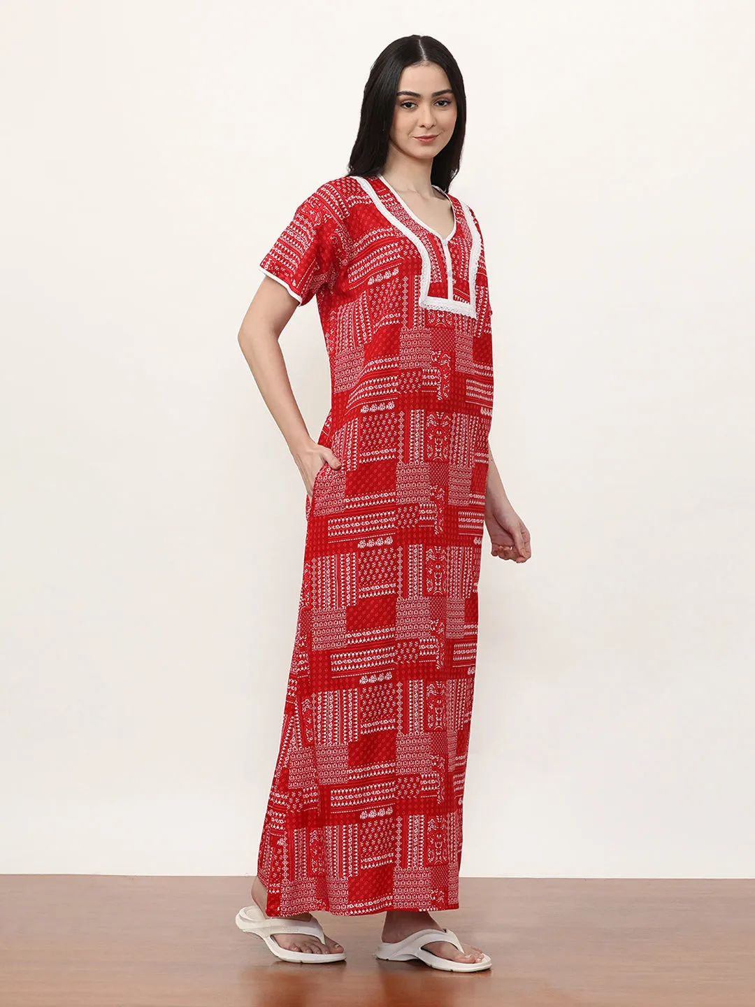 Printed Pure Cotton Maxi Nightdress