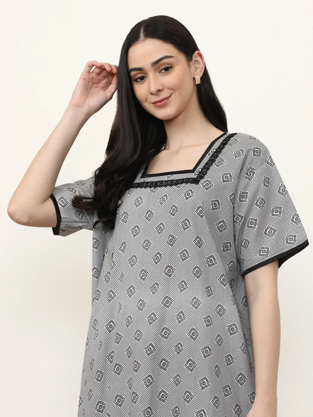 Printed Pure Cotton Maxi Nightdress