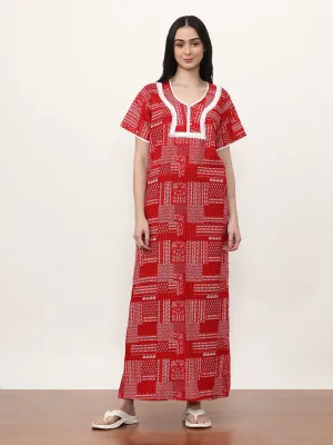 Printed Pure Cotton Maxi Nightdress