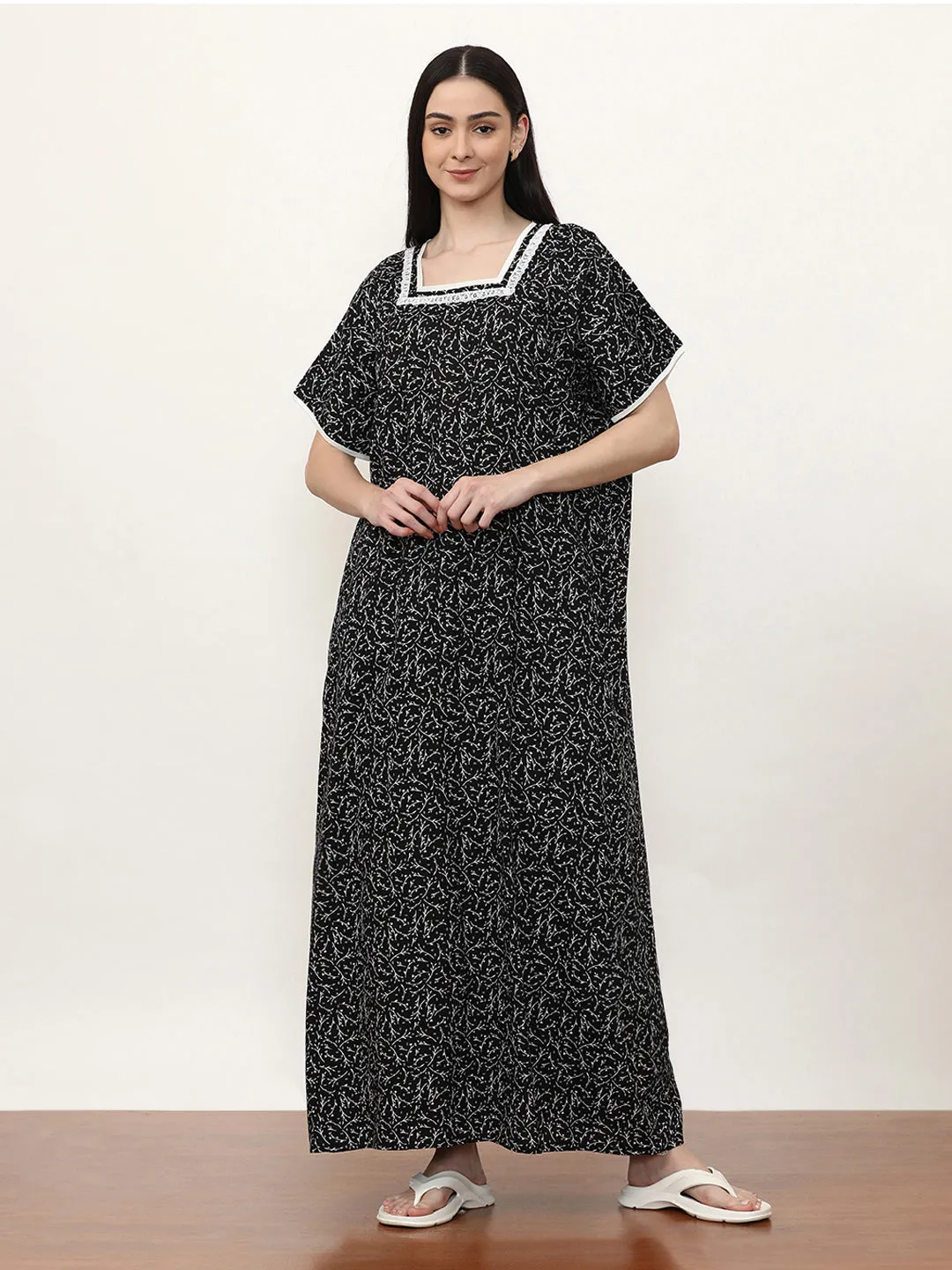 Printed Pure Cotton Maxi Nightdress