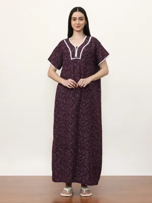 Printed Pure Cotton Maxi Nightdress