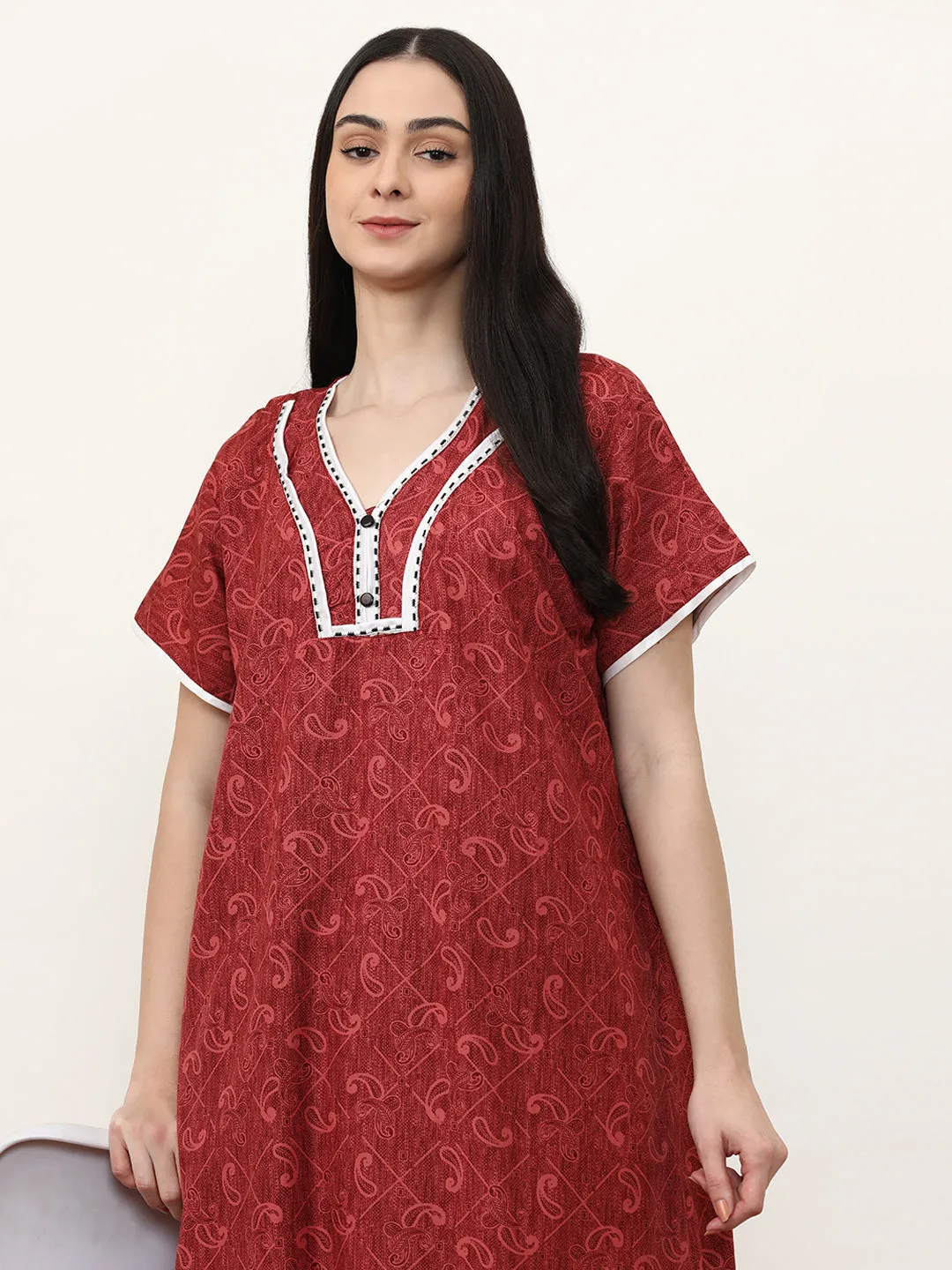 Printed Pure Cotton Maxi Nightdress