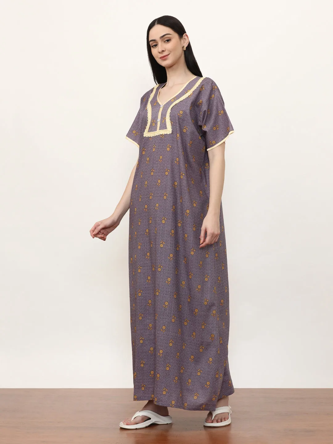 Printed Pure Cotton Maxi Nightdress