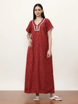 Printed Pure Cotton Maxi Nightdress