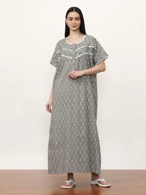 Printed Pure Cotton Maxi Nightdress