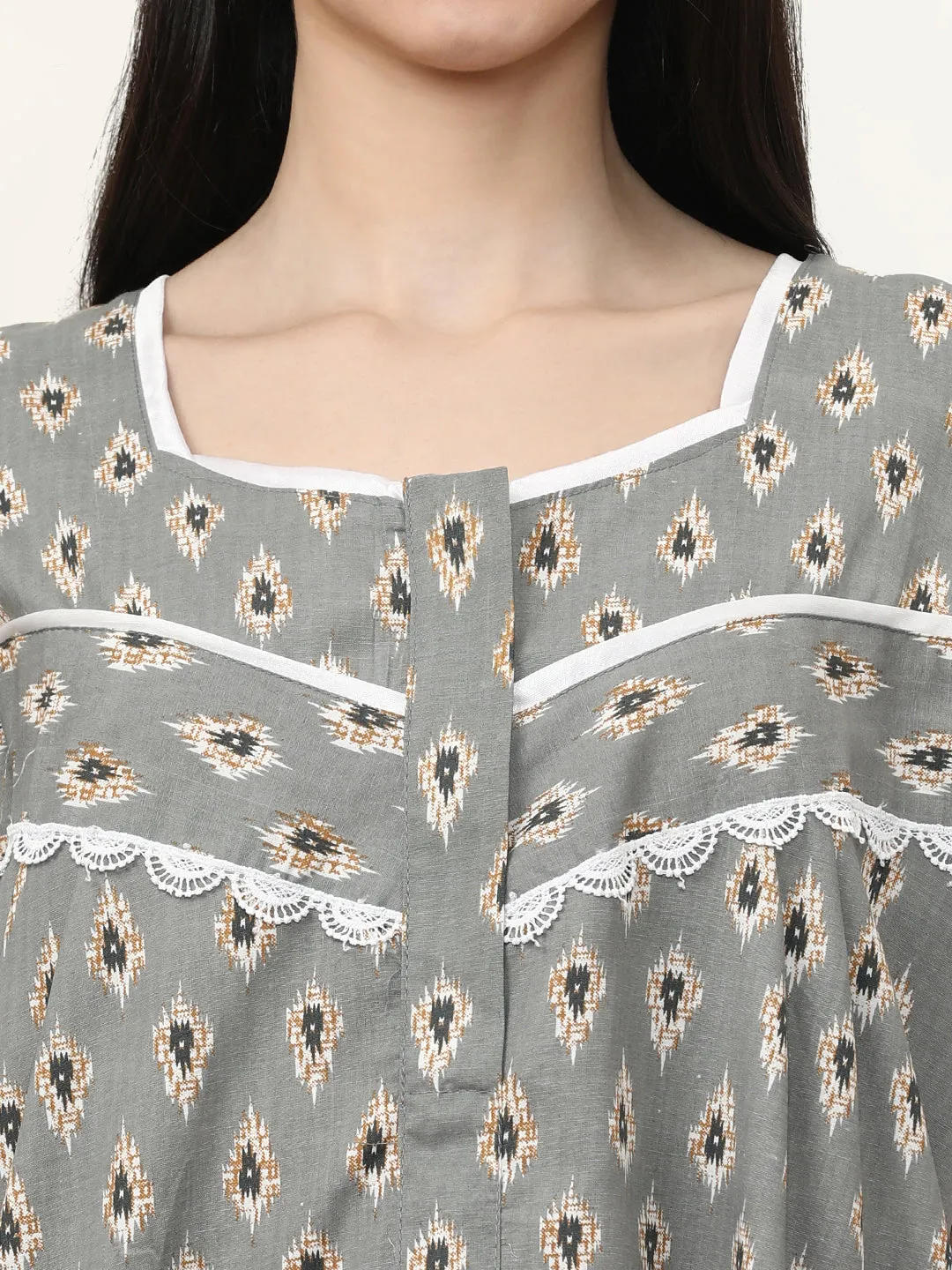Printed Pure Cotton Maxi Nightdress