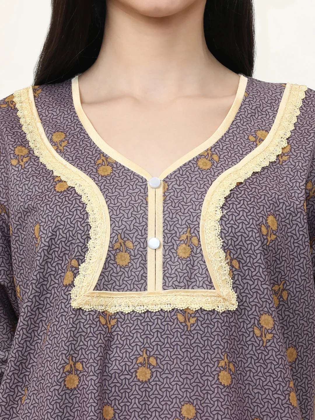 Printed Pure Cotton Maxi Nightdress