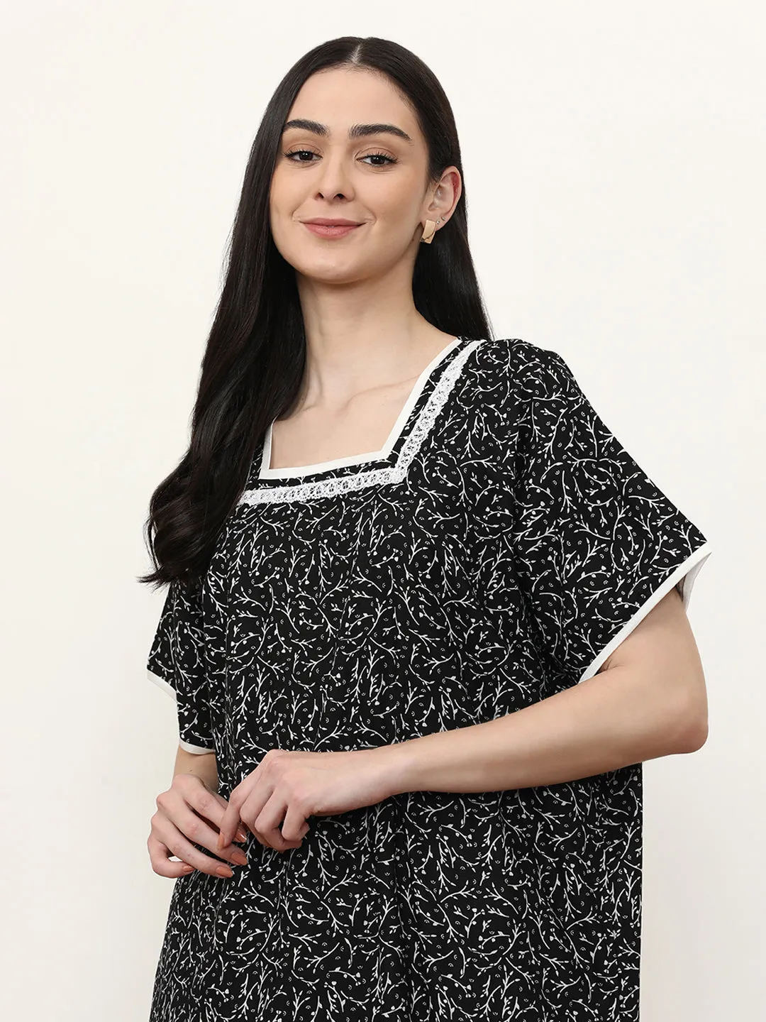 Printed Pure Cotton Maxi Nightdress