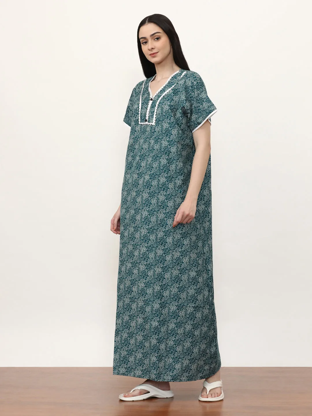 Printed Pure Cotton Maxi Nightdress