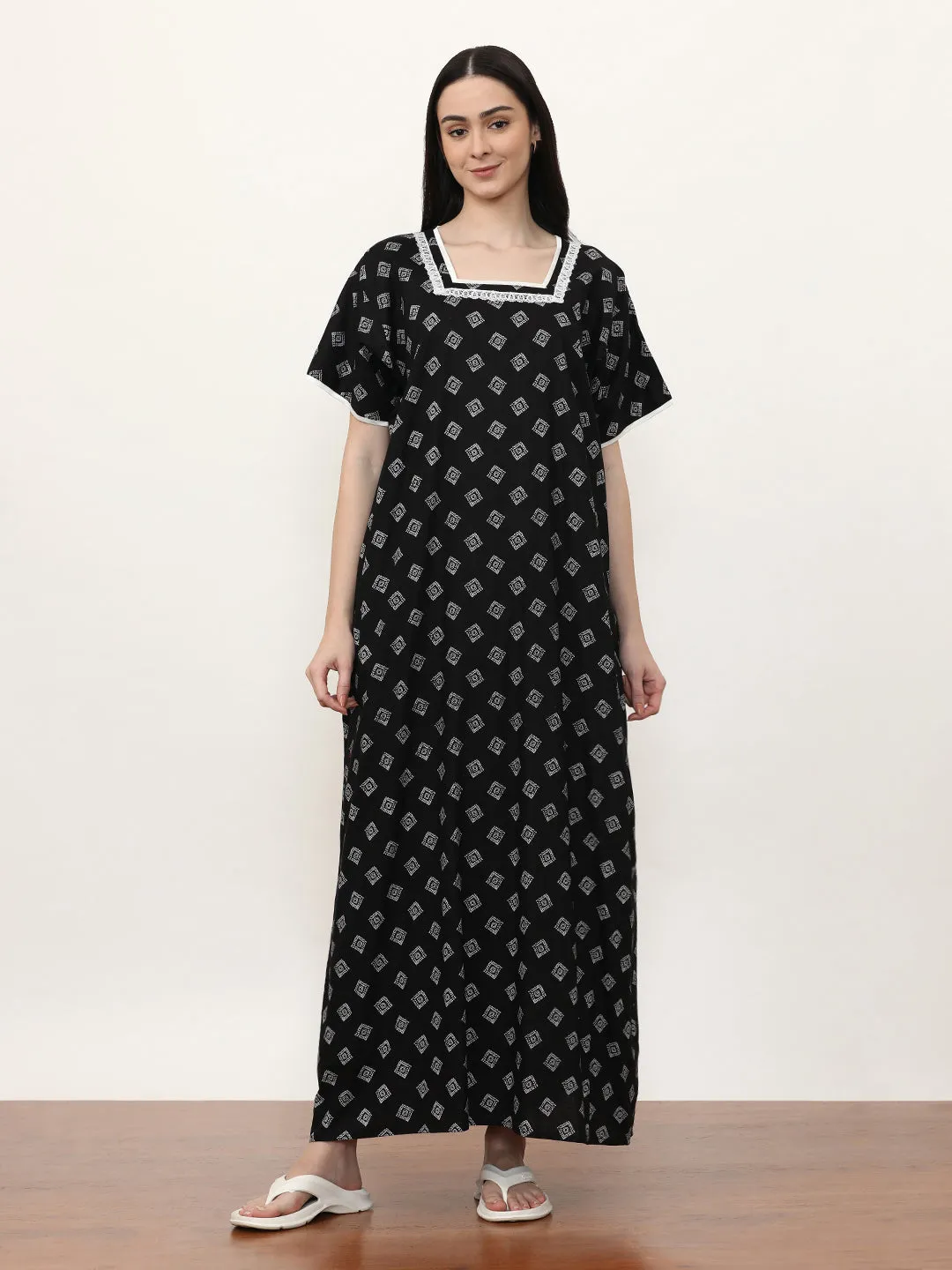 Printed Pure Cotton Maxi Nightdress