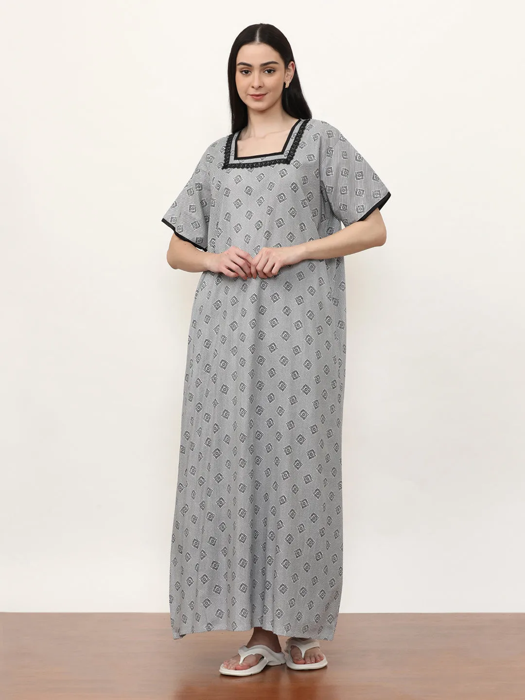 Printed Pure Cotton Maxi Nightdress