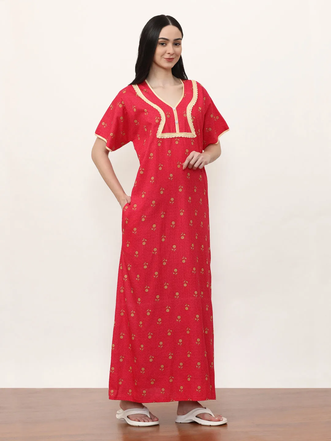 Printed Pure Cotton Maxi Nightdress