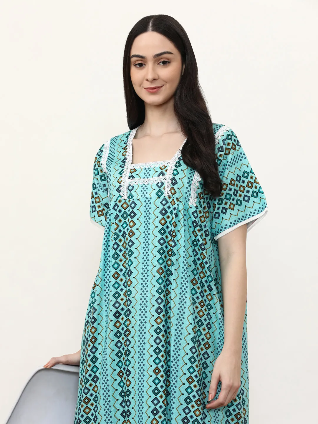 Printed Pure Cotton Maxi Nightdress