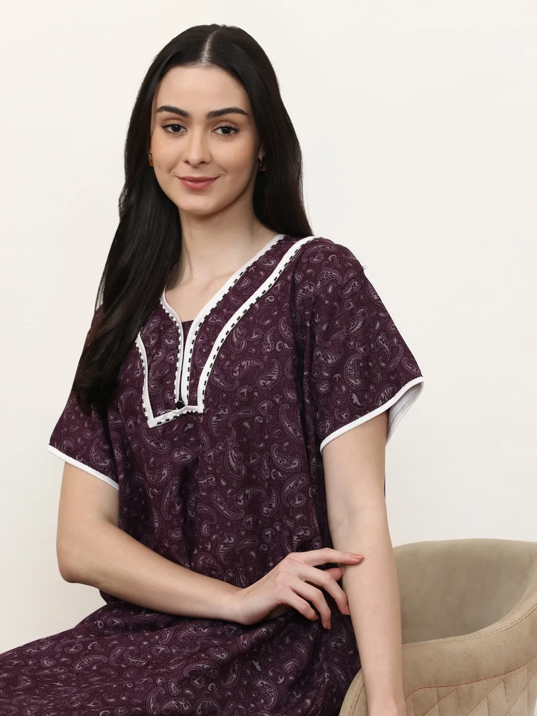Printed Pure Cotton Maxi Nightdress