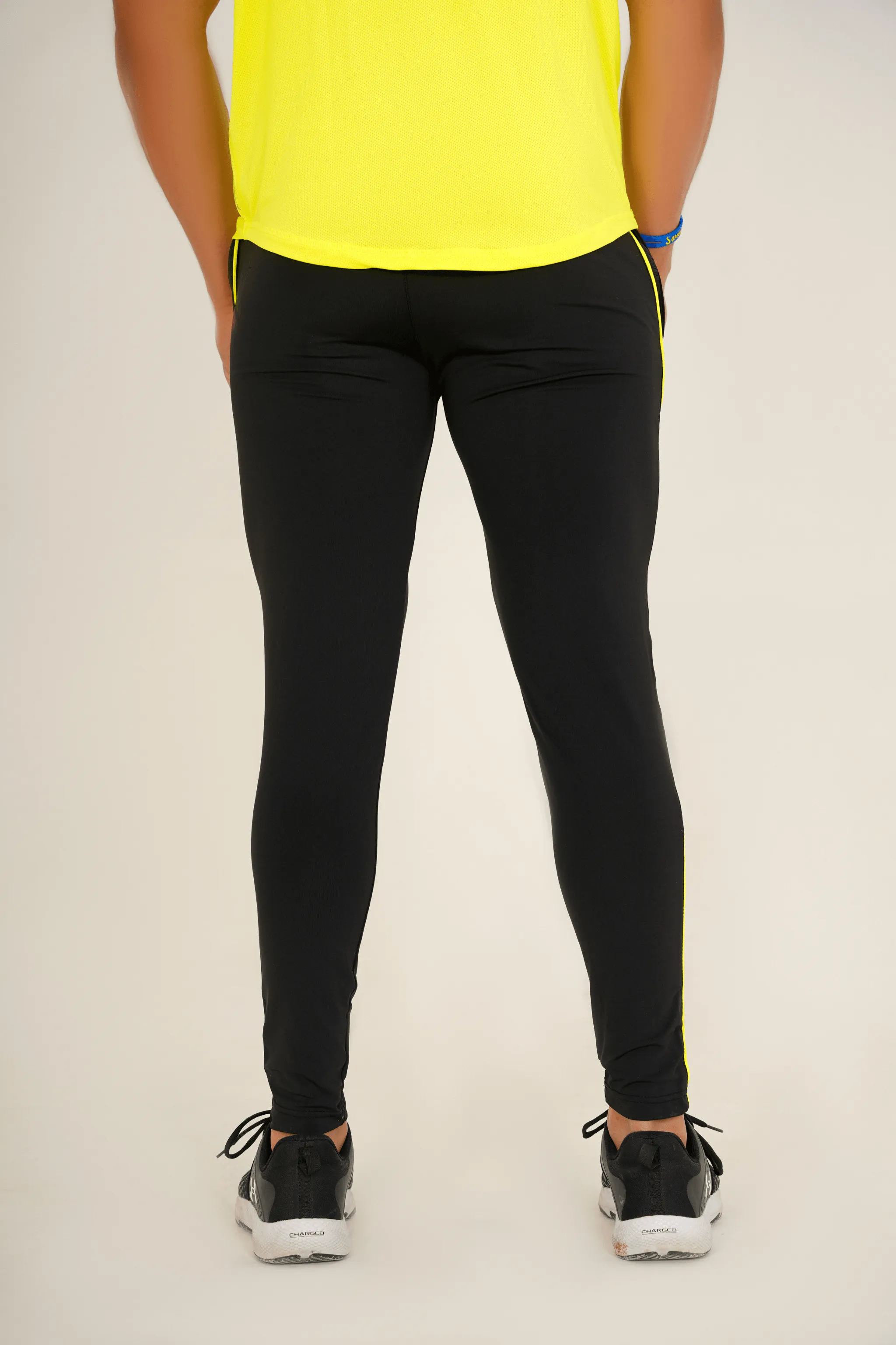 Pro-Fit Men's Performance Trousers-Black Neon