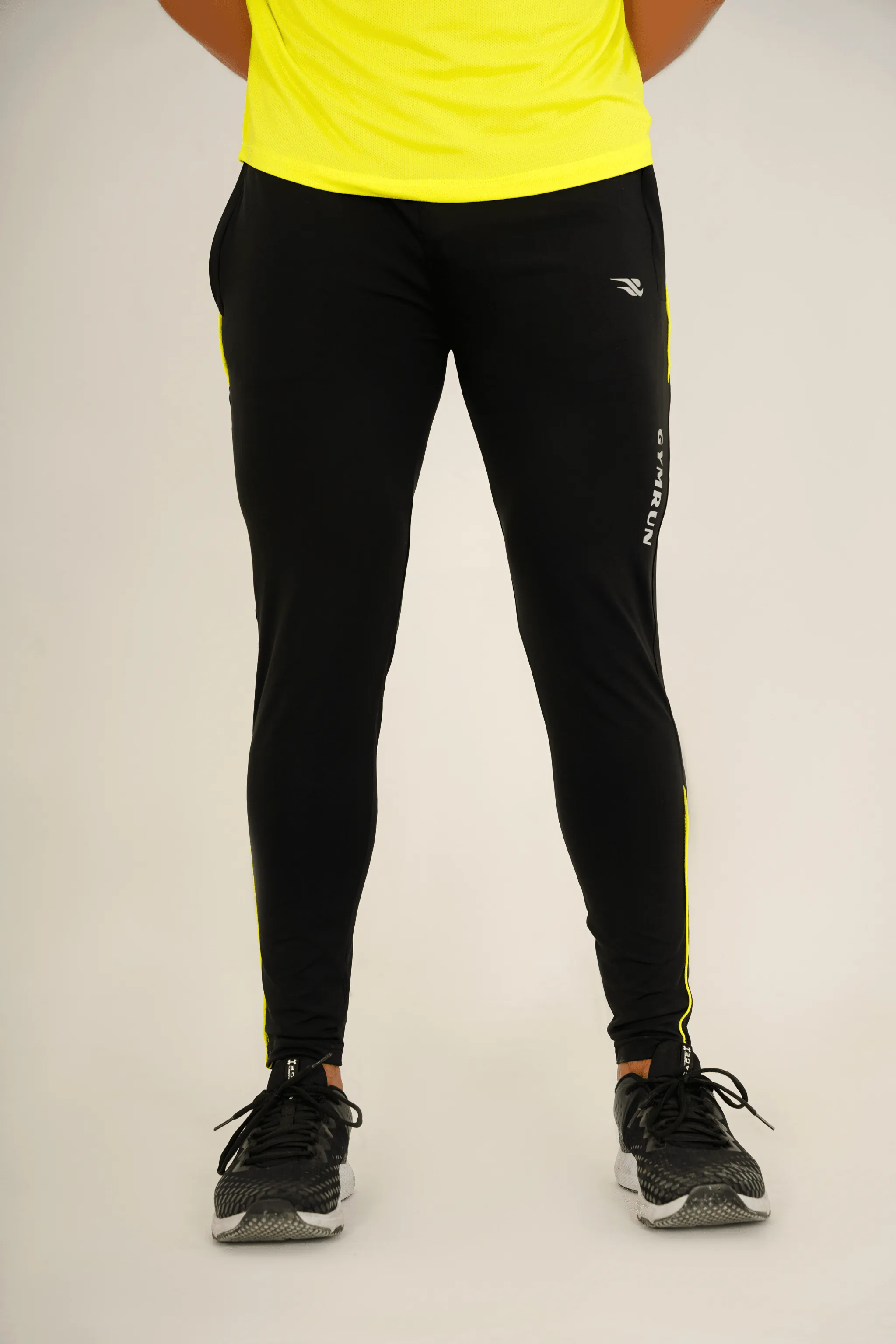 Pro-Fit Men's Performance Trousers-Black Neon