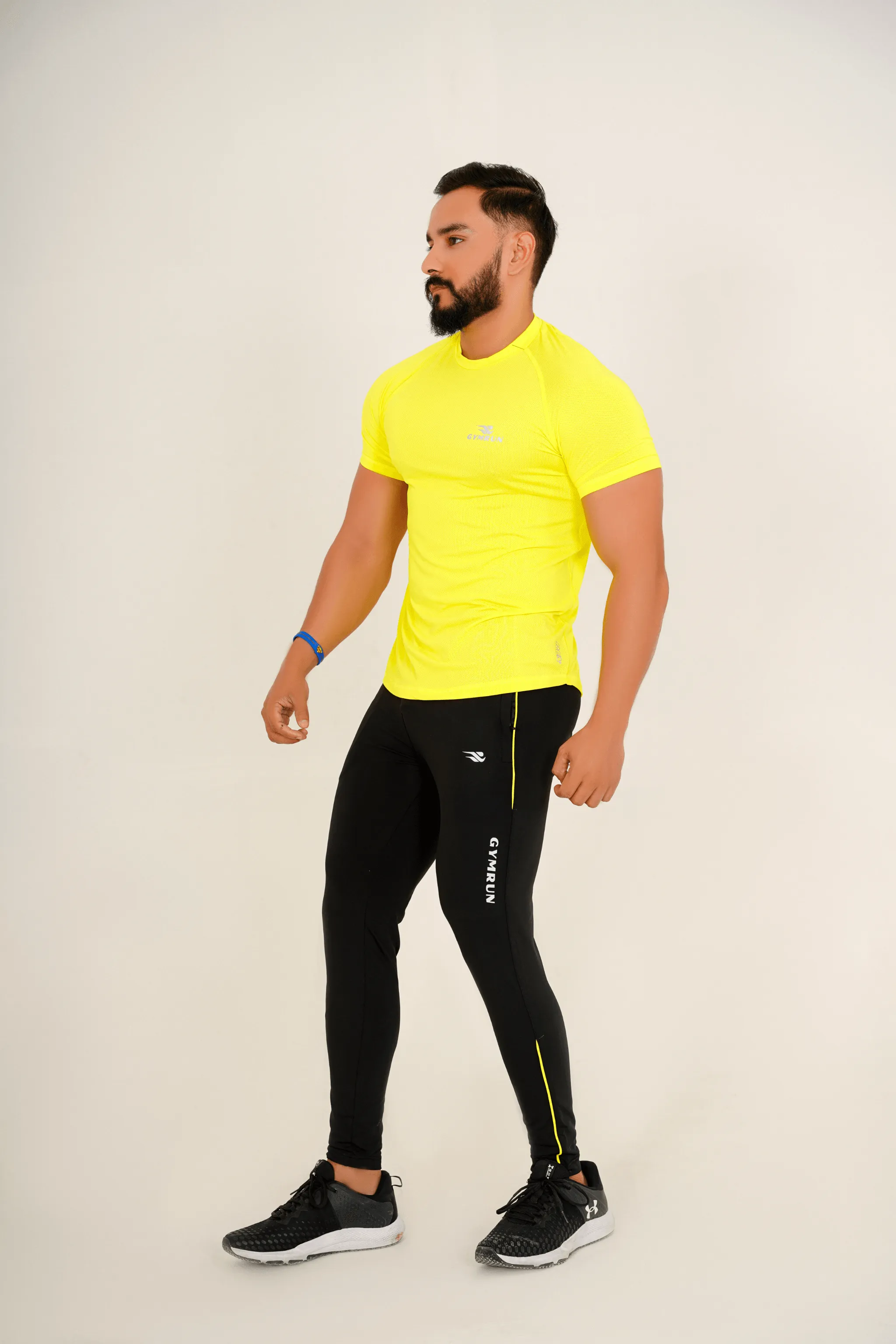 Pro-Fit Men's Performance Trousers-Black Neon
