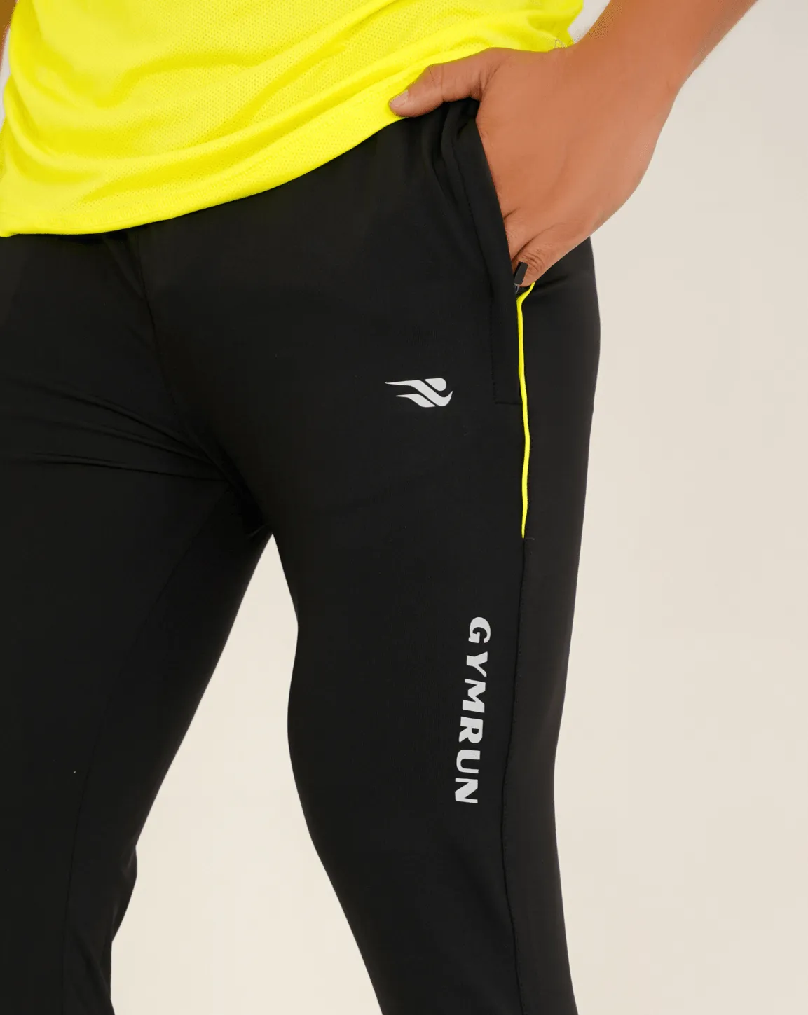 Pro-Fit Men's Performance Trousers-Black Neon