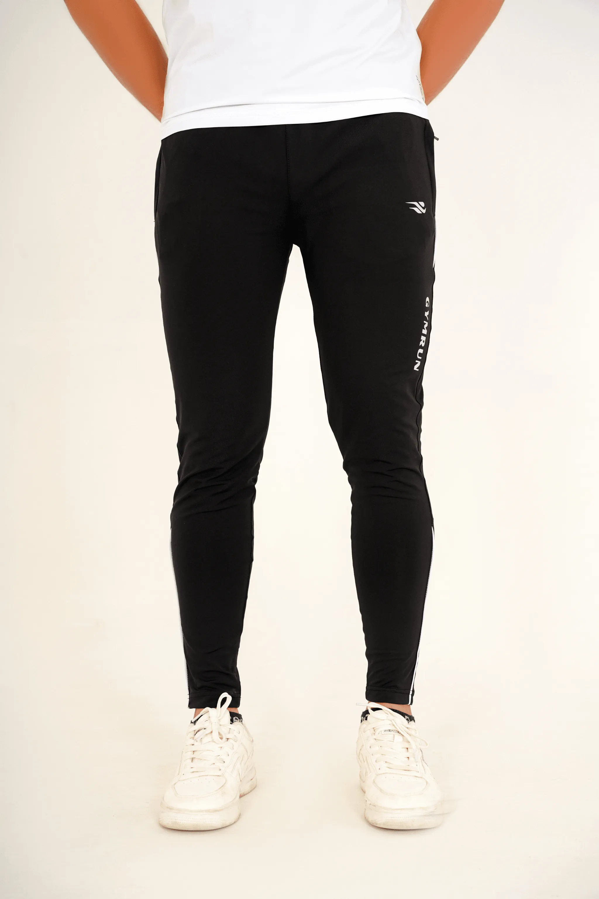 Pro-Fit Men's Performance Trousers-Black White