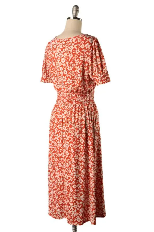 Puff Sleeve Elastic Waist Dress