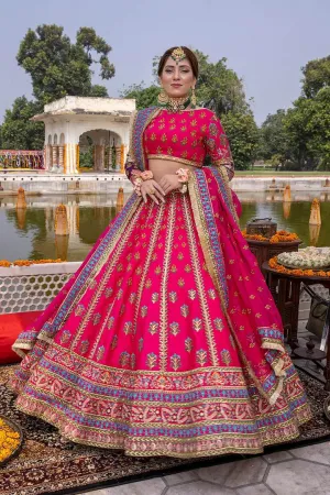 Punjabi Suit Pink Lehenga Choli for Mehndi Wear #BN1038