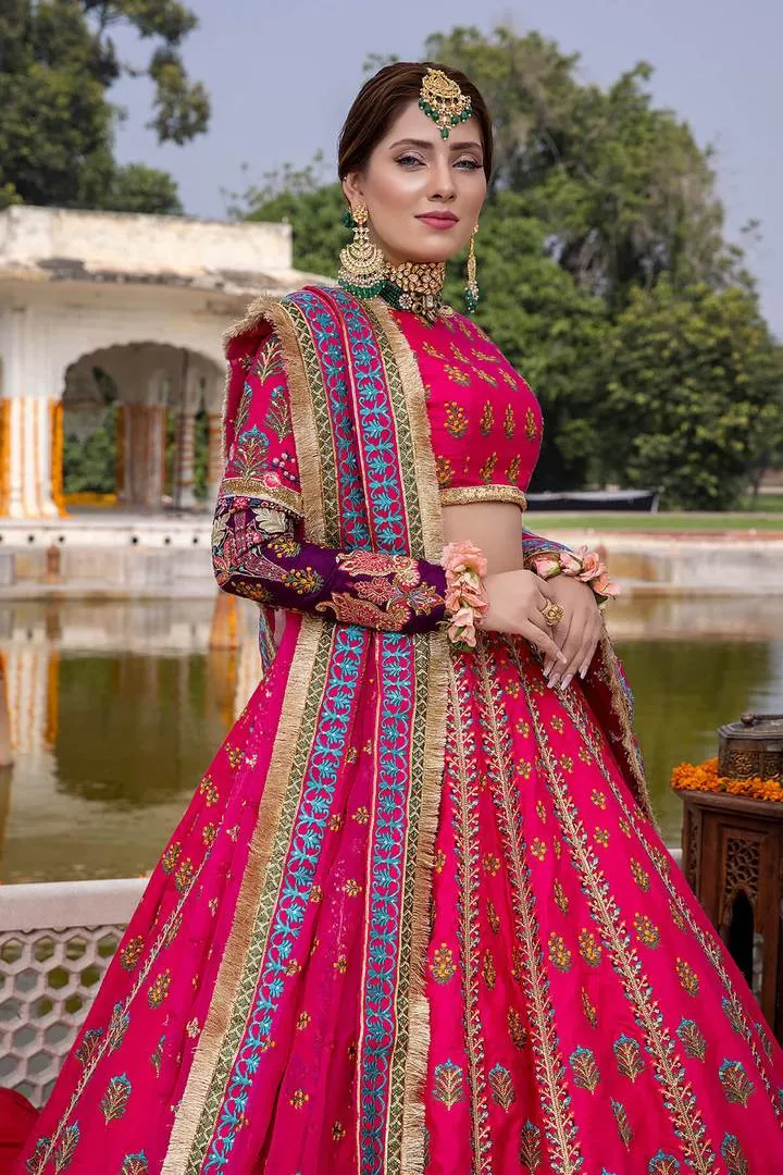 Punjabi Suit Pink Lehenga Choli for Mehndi Wear #BN1038