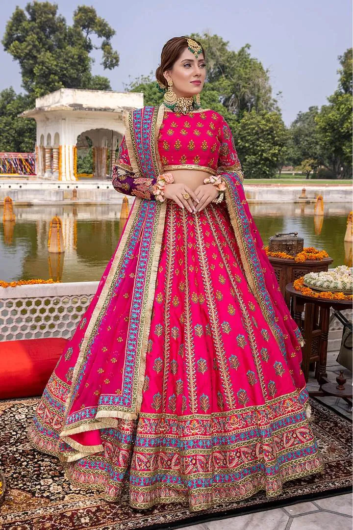 Punjabi Suit Pink Lehenga Choli for Mehndi Wear #BN1038