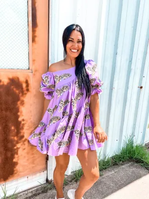 Queen Of Sparkles Asymmetrical Tiger Dress