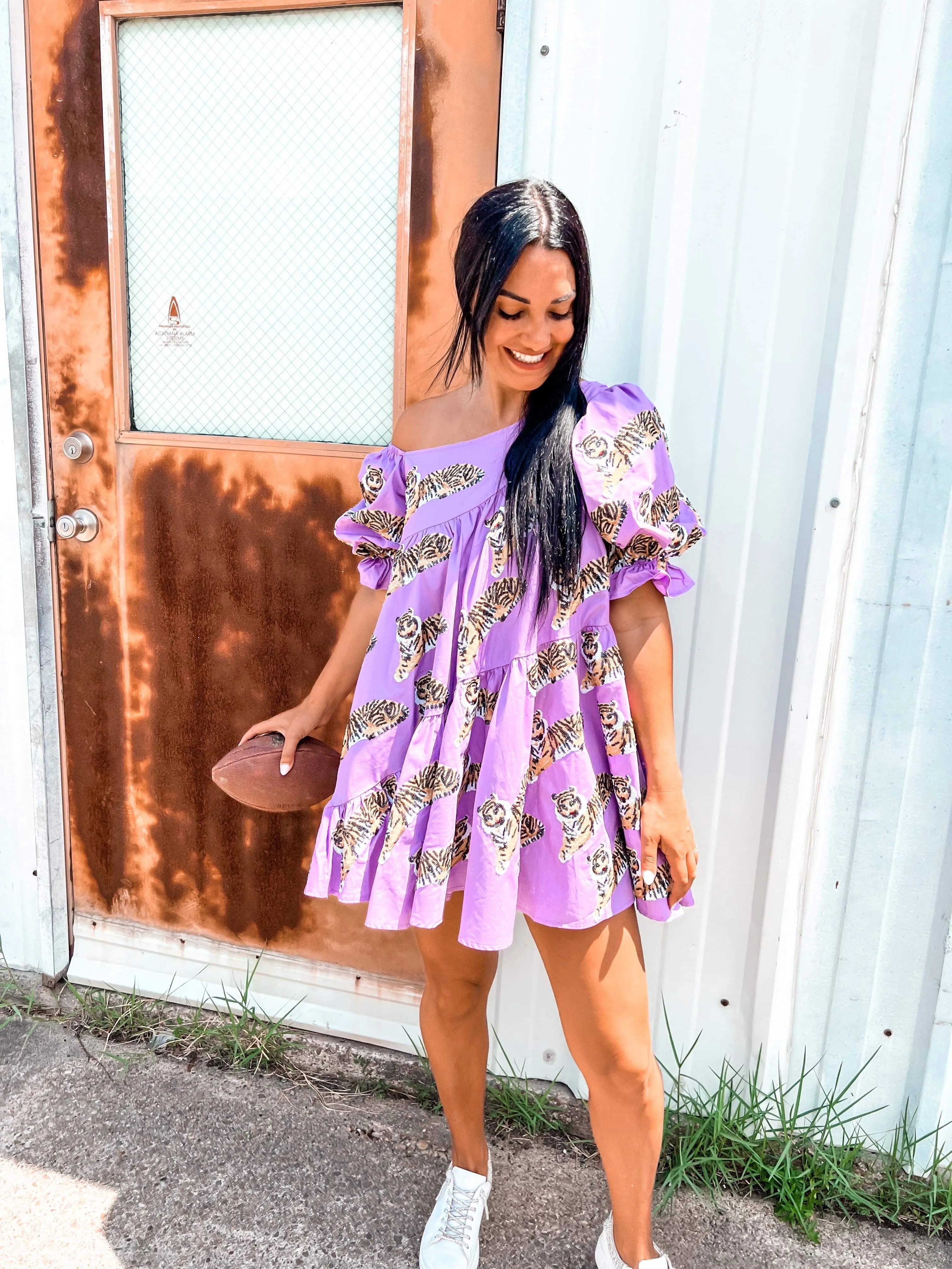 Queen Of Sparkles Asymmetrical Tiger Dress