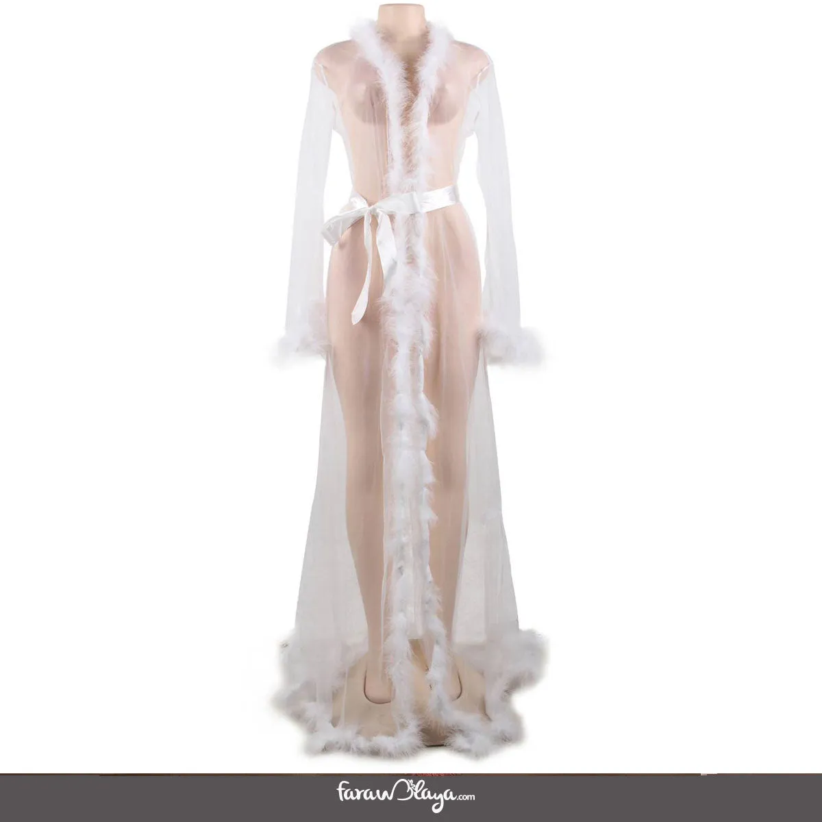 Queen  Robe Perspective Sheer Sleepwear With Farawlaya