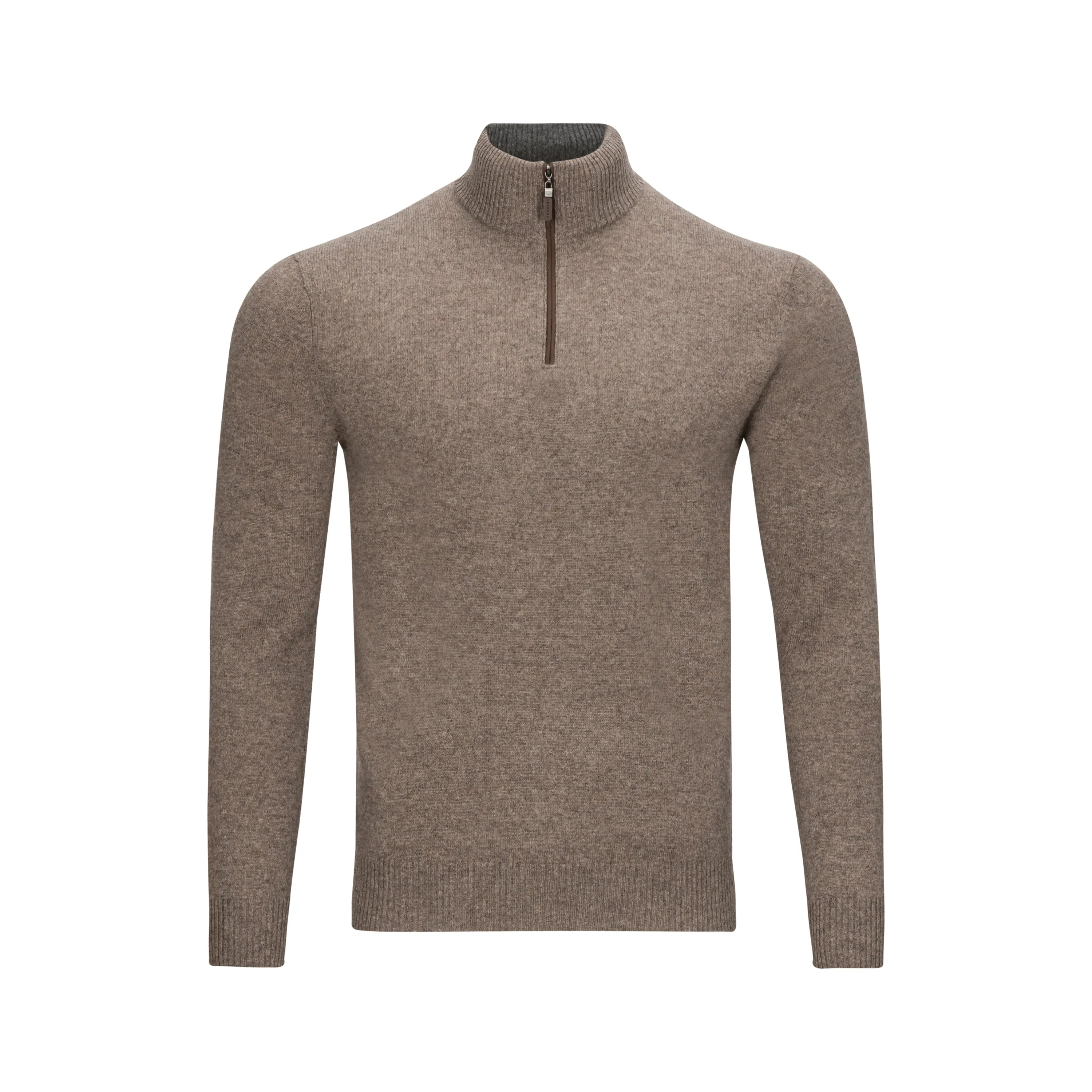 Quinn -  Men's, Luxurious, 100% 2-ply Cashmere, 1/4 Zip Sweaters - Lt. Charcoal