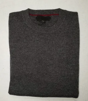 Quinn - Men's, Luxurious, 100% 2-ply Cashmere, "Crew-Neck"- Charcoal
