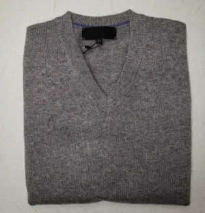 Quinn - Men's Luxurious 100% 2-ply Cashmere "V-Neck"- Grey