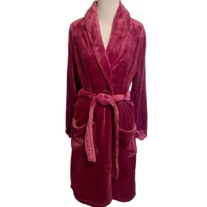 Rachel Zoe NEW Plush Belted Robe Womens Small Berry Luxuriously Soft Bathrobe