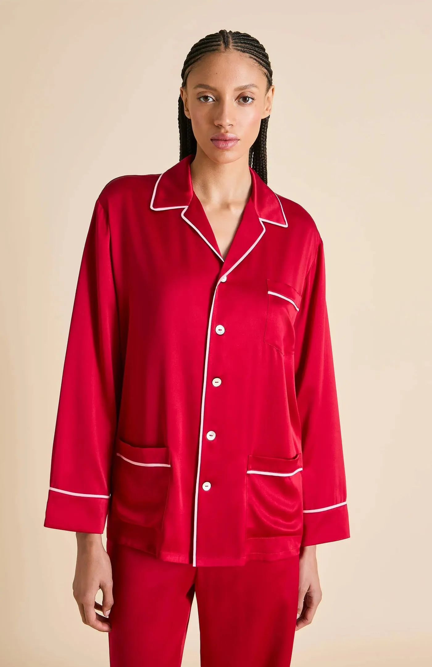 Raving Red | Red Satin Loungewear Set