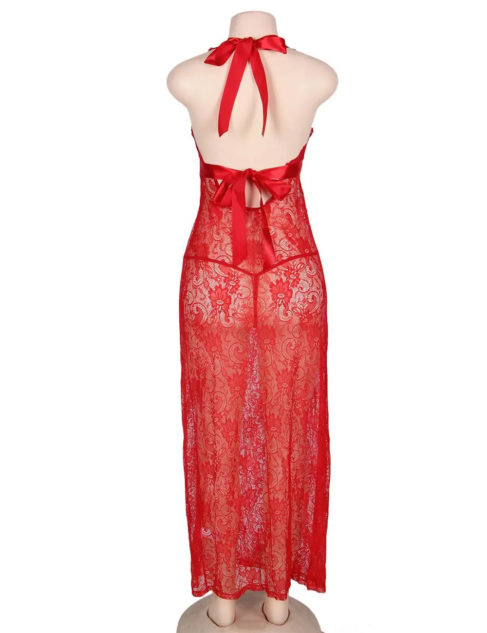 Red Backless Halter Dress Egypt