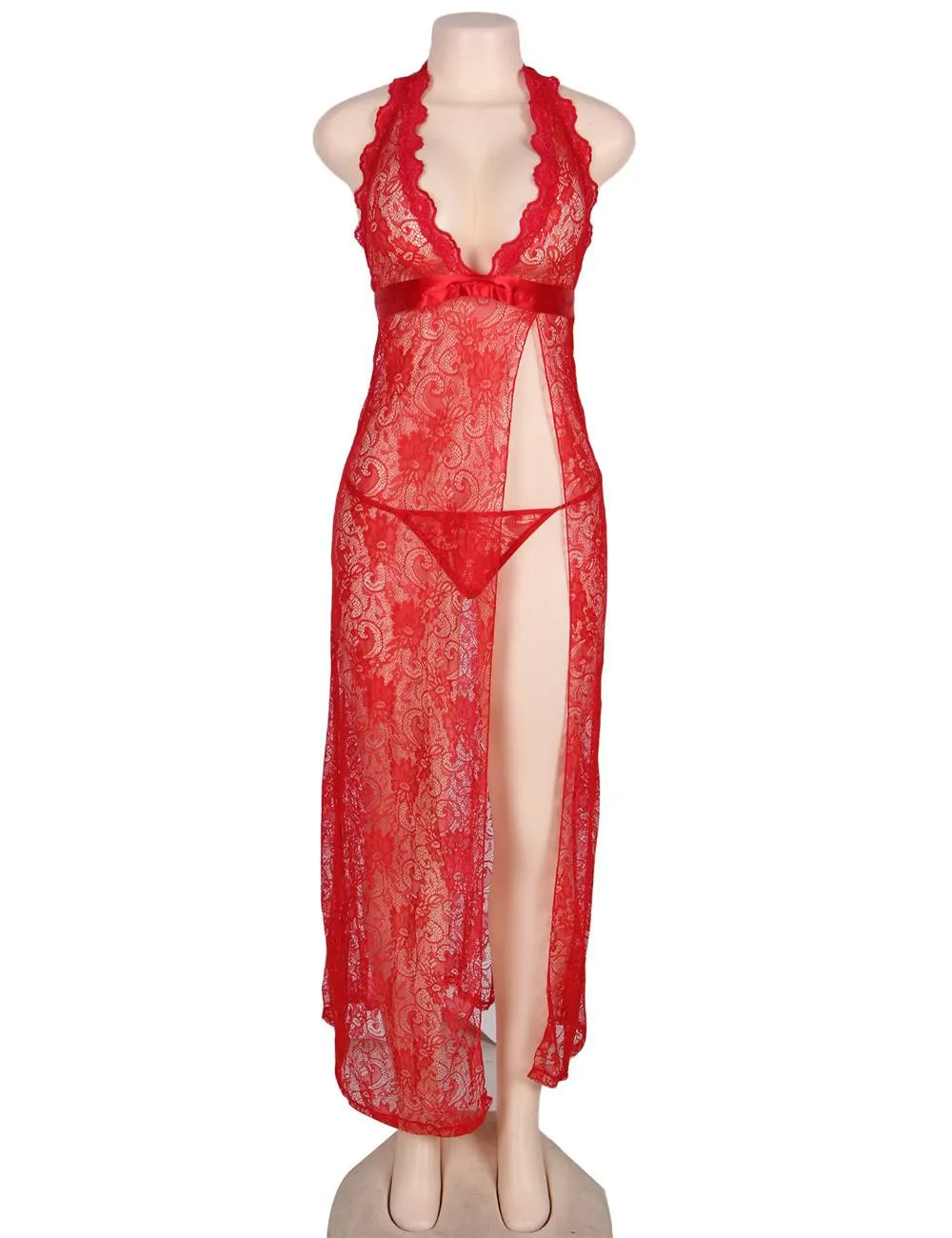 Red Backless Halter Dress Egypt